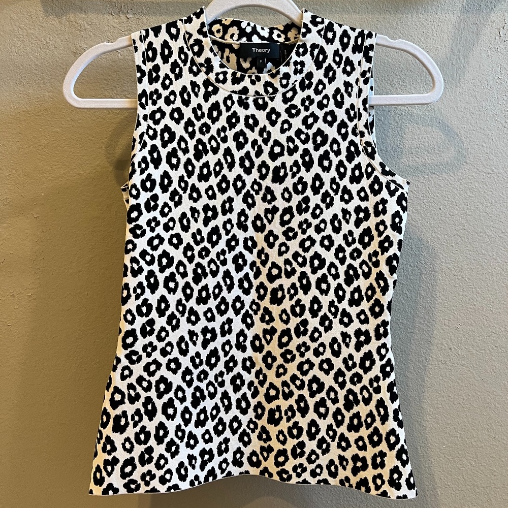 Theory Leopard Print Shell Top - image 1